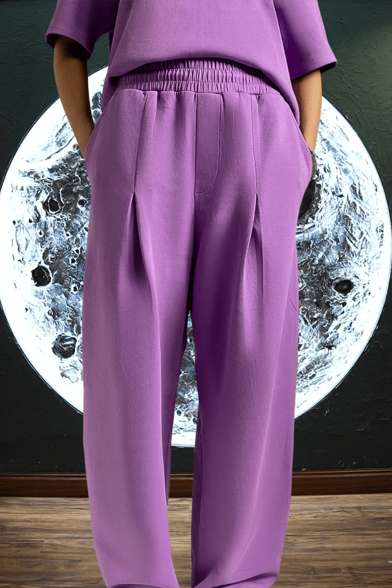 Unisex Premium Interlock Cotton Shirt & Sweatpants – Lilac
