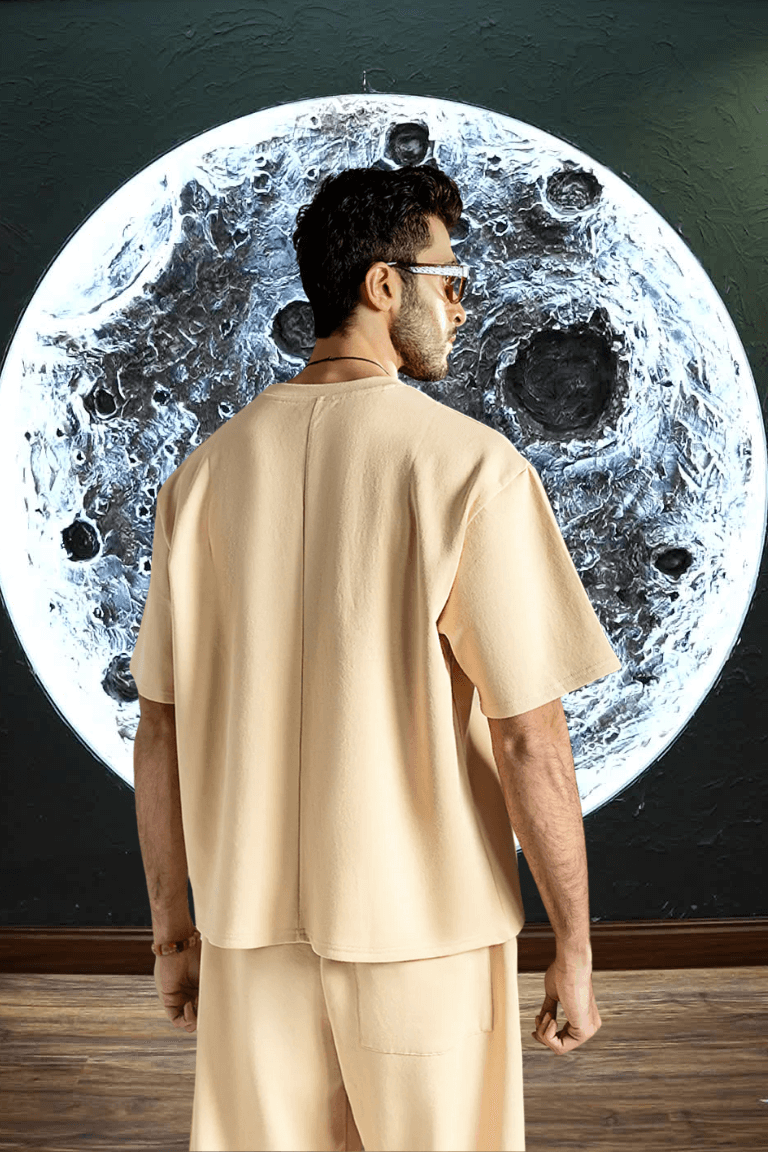 Unisex Premium Interlock Cotton Shirt & Sweatpants – Stone