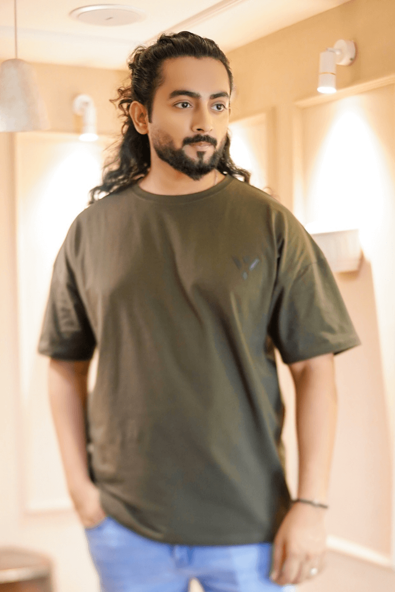 Unisex Oversized Tee Olive Green