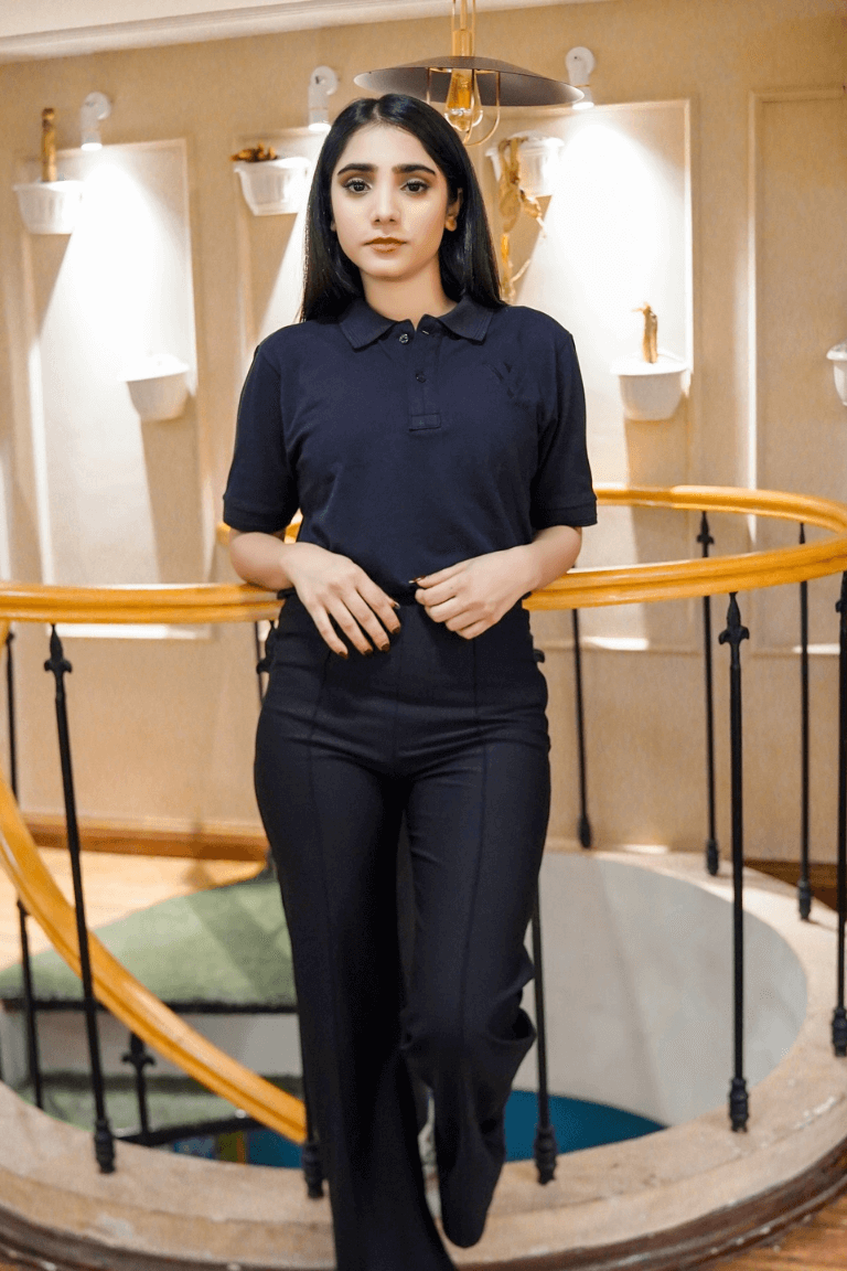 Unisex Black Pique Polo Shirt